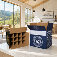 Boîte en carton ondulé personnalisée avec séparateurs en papier, impression couleur, boîte d'expédition avec inserts pour bouteille en verre