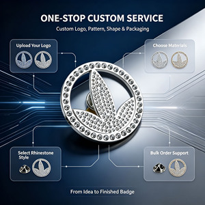 Badge de revers personnalisé avec incrustation de strass, artisanat métallique haut de gamme, logo de forme personnalisée, OEM ODM pour cadeaux d'affaires, de mariage ou d'entreprise - Product Image 3