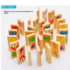 Rompecabezas de madera para niños de 28 piezas, juego de mesa de dominó de cognición de jardín de educación temprana para juguetes de jardín de infantes - Product Image 4