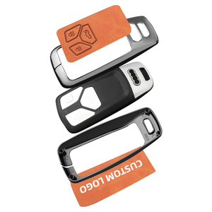 ฝาครอบกุญแจรถโลหะพรีเมียมสำหรับ Audi A4L A6L Q5L A3 <span class=keywords><strong>A6</strong></span> A5 <span class=keywords><strong>Etron</strong></span> - สีส้มเทา ป้องกันเต็มรูปแบบ - Product Image 6