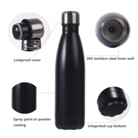 Bouteille Gourde Isotherme en Acier Inoxydable Double Paroi Forme Cola avec Couvercle, Logo Personnalisé, 350ml 500ml 750ml 1000ml
