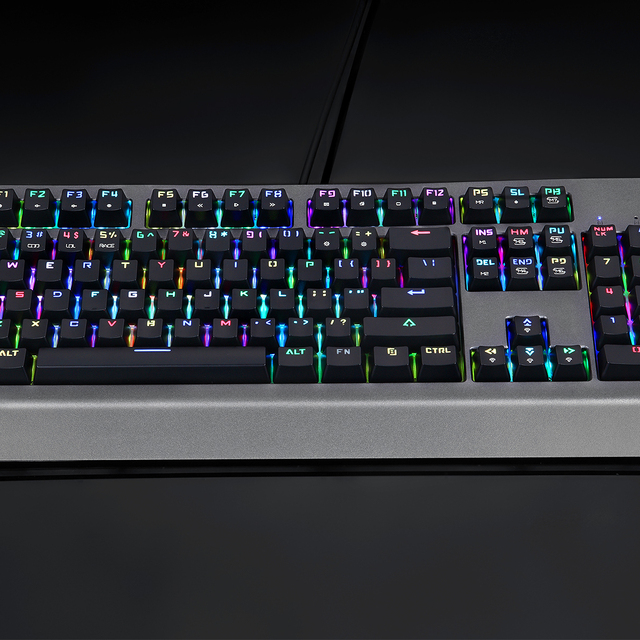Teclado universal computer RGB game keyboard, teclado USB wired 104 key standard mechanical keyboard