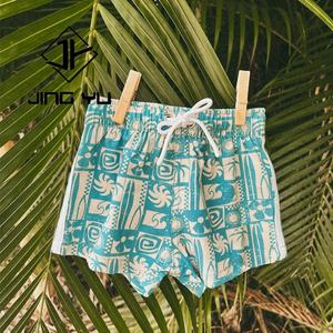 Vente chaude Maillots de bain pour enfants imprimés à cordon de serrage hawaïen OEM Polyester recyclé Maillots de bain pour garçons - Product Image 1