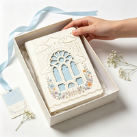Carnet A5 personnalisé à couverture rigide, motif floral doré, avec fenêtre gothique évidée, cadeau de luxe