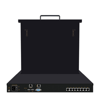 Commutateur KVM à accès à distance A110V-240V/DC 12V, structure standard 1U pour montage en rack, avec 4/8/16/24/32 ports réseau