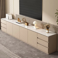 Juego de Muebles de Sala de Estar de Diseño Moderno para Toda la Casa, Incluye Mesa Consola de Madera, Armarios de Almacenamiento, Soporte de TV LED
