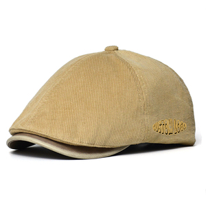Casquettes plates en velours côtelé à bord en <span class=keywords><strong>cuir</strong></span> personnalisé Chapeau Gatsby <span class=keywords><strong>Casquette</strong></span> de haute qualité <span class=keywords><strong>Casquette</strong></span> de lierre d'hiver Cowboy Vintage Cotton Dad Newsboy Cap - Product Image 2