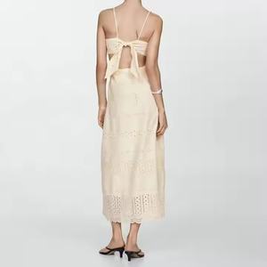 Vestido Mini de Lino Personalizado OEM para Verano, Casual, Cuello Cuadrado, Sin Mangas, Ajustado, Transpirable y Lavable para Mujer - Product Image 2