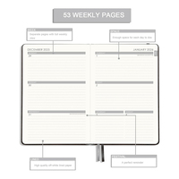 Agenda Semanal Prolead 2026, Encuadernada en Espiral, A5, de Bolsillo, en Inglés, Personalizable, con Logotipo en Lámina Dorada, Ecológica