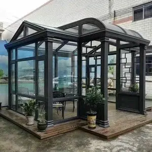 heavy duty 3.0mm thickness prefabricated custom winter garden aluminum prefab glass house sunrooms