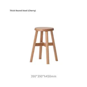 Minimalist Modern Thickened <b>Round</b> Solid Wood Stackable Dining <b>Stool</b> Home Furnishings - Product Image 5