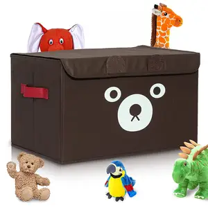 2022 New Foldable Toy Storage Chest Box Storage Organizer for Kids and Babies with Flip Lid