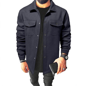 Nuova Camicia Casual da Uomo con Colletto a Risvolto in Tinta Unita per Autunno e Inverno - Product Image 5