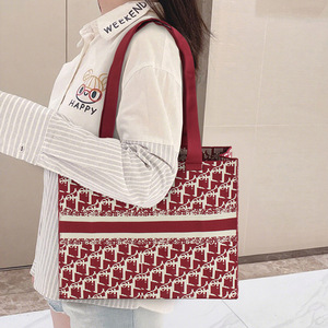 Zequel Beliebtes Hahnentritt-Muster für Polyester-Karten-Umhängetaschen Modische gestrickte Damen-Einkaufstasche mit großer Kapazität - Product Image 4