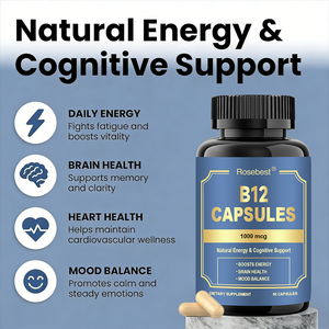 Complément alimentaire en capsules de vitamine <span class=keywords><strong>B12</strong></span> de qualité supérieure, certifié GMP, en marque privée OEM, naturel, végétalien, 1000 mcg, pour l'énergie et le soutien cognitif - Product Image 3