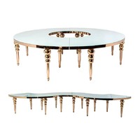 Tables de banquet Serpent de mariage Serpentine d'hôtel Offre Spéciale Table à manger en acier inoxydable pour événement de mariage