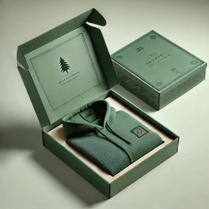 Boîtes d'expédition en carton ondulé biodégradable et écologique pour sweats à capuche, avec gaufrage et éponge, pour cadeaux, marque privée - Product Image 1