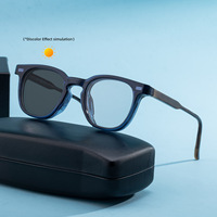 Nouvelles Lunettes de Soleil Photochromiques Carrées Style Européen et Américain 2026 pour Hommes – Monture en Acétate Élégante avec Verres Amovibles Tendance
