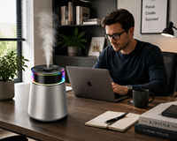 Grand humidificateur ultrasonique de 7 L avec veilleuse LED, 360° °   Diffuseur de brume froide à faible bruit pour la maison et le bureau