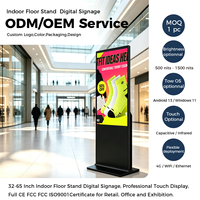 Affichage numérique vertical sur pied de 32 pouces, écran LCD, Android/Windows avec système de gestion CMS pour les magasins