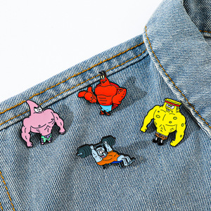 Lot de Broches Épingles en Émail de Haute Qualité, Thème Bob l'éponge Musclé, Drôles et Très Vendues, Souvenir d'Animation Cartoon - Product Image 1