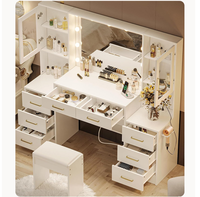 Meuble de Rangement Multicouche Lumineux Moderne Très Vendu, Coiffeuse Portable pour Chambre à Coucher, Assemblée