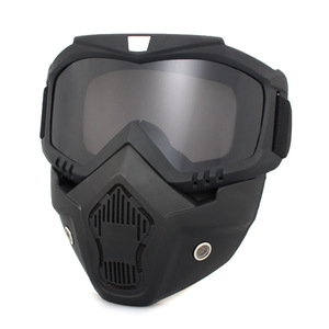 Visage ouvert vent anti-poussière moto casque intégral casques Vintage nouvelle mode visière détachable lunettes masque - Product Image 1