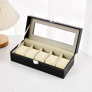 Cofanetto <span class=keywords><strong>Porta</strong></span> <span class=keywords><strong>Orologi</strong></span> a 24 Scomparti con Vetrina Espositiva in Plastica Nera per <span class=keywords><strong>Uomo</strong></span> Organizzatore per Collezione di <span class=keywords><strong>Orologi</strong></span> con Logo Personalizzato - Product Image 5