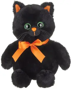 批发黑猫艾米丽奇怪的Neechee毛绒玩具毛绒万圣节黑猫毛绒动物