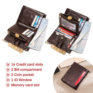 Gentil masculino couro carteira fabricante Unisex bolsa de couro real Anti Rfid Bloqueio mulheres saco de dinheiro original carteira de Couro homens - Product Image 3