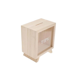 <span class=keywords><strong>Caja</strong></span> <span class=keywords><strong>de</strong></span> sombras <span class=keywords><strong>de</strong></span> madera pequeña personalizada, vitrina transparente para filetes <span class=keywords><strong>de</strong></span> cerdo, hucha, con marco, utilizada para guardar monedas y efectivo - Product Image 2