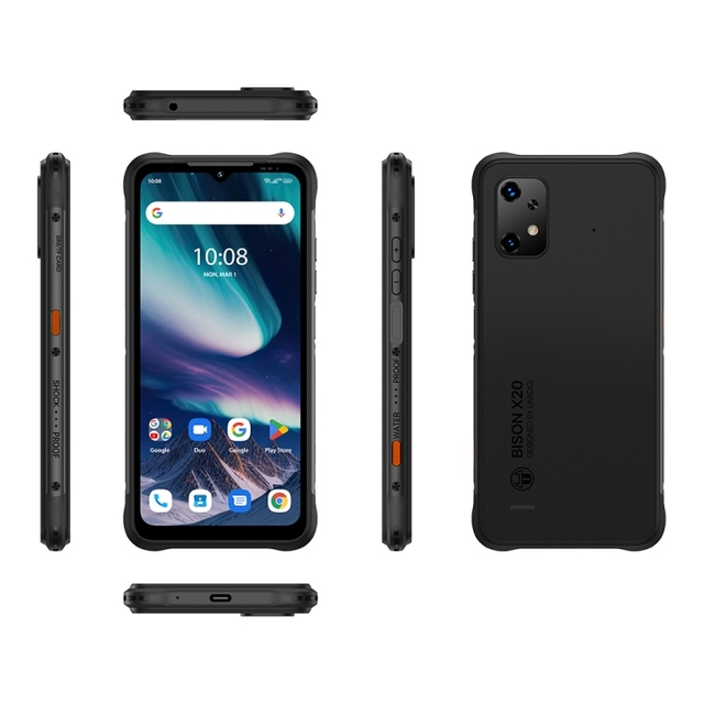 Hot Selling UMIDIGI BISON X20 Rugged Phone 6GB+128GB Face ID & Side Fingerprint 6.5inch Android 13 4G Mobile Phones Smartphone