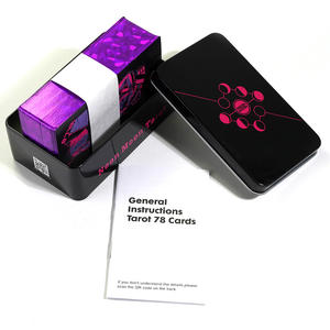 Großhandel Blechdose Tarotkarten Anleitungsbuch Rot-Lila Folien-Tarotkarten-Sets für Anfänger - Product Image 4
