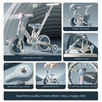 Vélo pour enfants 3-en-1 en plastique, tricycle élégant, draisienne pour les tout-petits âgés de 1 à 3 ans, directement de l'usine