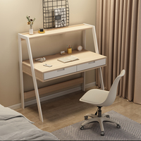Bureau d'ordinateur ergonomique moderne en promotion avec étagère de rangement, design peu encombrant pour bureau à domicile, chambre et étude