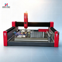 Machine de meulage de chants de pierre CNC 4 axes à double tête, centre de découpe et de profilage pour dalles de comptoirs en granit et marbre