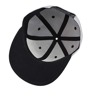 Casquette Snapback personnalisée 100% acrylique avec logo d'équipe, casquette de baseball à visière plate bicolore style hip-hop, casquette snapback 6 panneaux - Product Image 6