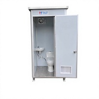Toilettes publiques extérieures modernes portables avec structure en acier durable et panneau sandwich de douche, unité mobile préfabriquée
