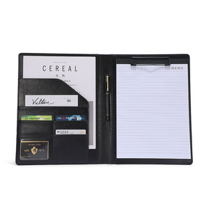 Business Padfolio Organizer <strong>Folder</strong> A4 PU Leather Portfolio Custom Embossed Logo Document <strong>File</strong> <strong>Holder</strong> With Notebook