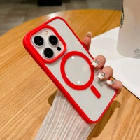 Coque de téléphone magnétique antichoc en TPU acrylique coloré HMJ Wholesale pour iPhone 17 Pro Max/16/15/14/13/12/11