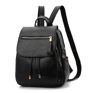 PU Leather Women <b>Backpack</b> Fashion Solid <b>School</b> Bags for Girls Large Capacity Casual Women <b>Black</b> <b>Backpacks</b> - Product Image 1