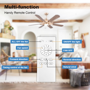 Sang Trọng 72 Inch Quạt Trần Với Ánh Sáng Thời Trung Cổ Phong Cách 3 Màu Sắc Chiếu Sáng Điều Khiển Từ Xa Không Ồn Ào Quạt Trần - Product Image 3