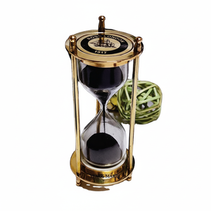 Temporizador de arena blanca moderno para oficina en casa con base redonda, artículo decorativo de vidrio central de Metal recién llegado para Hotel, oficina y hogar - Product Image 1