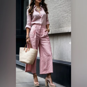 Women's Casual Chic Cardigan Long-Sleeve Top & Loose <b>Pants</b> 2-Piece Set Fashion - Product Image 4