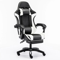 Fauteuil Gamer Racing Personnalisé et Abordable en Cuir PU, Réglable en Hauteur, avec Repose-Pieds