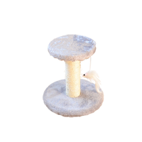 Vente en gros usine : Arbre à chat d'intérieur en carton, écologique et durable, avec mini-griffoir en corde de sisal, perchoir en peluche et jouet souris suspendu