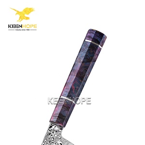 Keenhope sang trọng 8 inch Damascus đầu bếp dao Thụy Điển damasteel vinland rwl34 bột thép ổn định Maple Burl xử lý sắc nét laser - Product Image 4