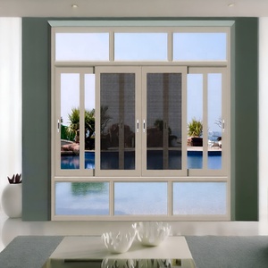 Fenêtre <span class=keywords><strong>coulissante</strong></span> en alliage d'aluminium avec moustiquaire pliante, fenêtre <span class=keywords><strong>coulissante</strong></span> <span class=keywords><strong>fixe</strong></span> vers le haut en PVC personnalisée, fenêtre en verre trempé en plastique - Product Image 4