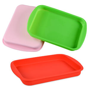 Moule à pain et à gâteau en silicone antiadhésif résistant à la chaleur de qualité alimentaire pour cuisine, plateau de cuisson rectangulaire peu profond pour four - Product Image 1