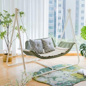 Fauteuil <span class=keywords><strong>suspendu</strong></span> de luxe imperméable pour patio extérieur, chaise <span class=keywords><strong>double</strong></span> de jardin en rotin résistant à l'eau pour hôtel et loisirs - Product Image 5
